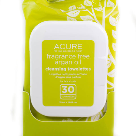 Acure Unscented Argan Oil Towelettes 30 ct.