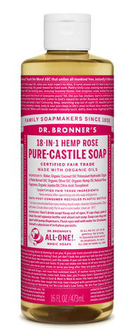Pure Castile Liquid Soap Rose 16 oz