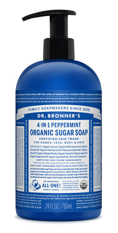 4 in 1 Organic Sugar Soap Peppermint 24 oz