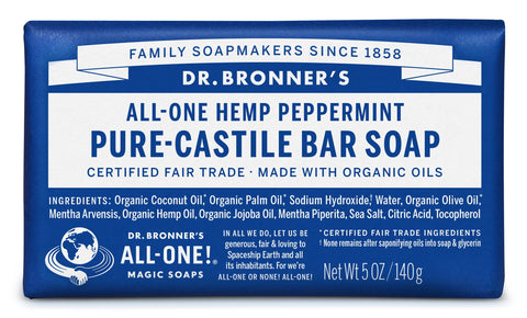 Pure Castile Bar Soap Hemp Peppermint 5oz
