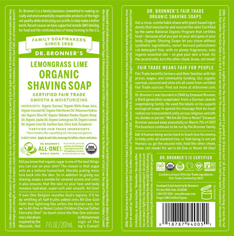 Shaving Gel Lemongrass Lime 7 oz