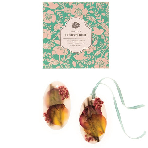 Rosy Rings Botanical Wax Sachet Oval Set - Apricot Rose